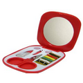 Compact Sewing Kit - w/Mirror - Red